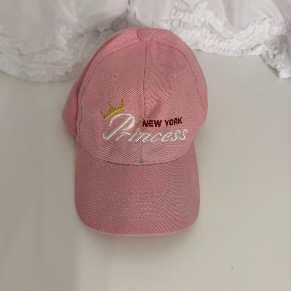 Pink New York Princess Baseball Cap Adjustable Velcro Strap Crown Design - Picture 2 of 5